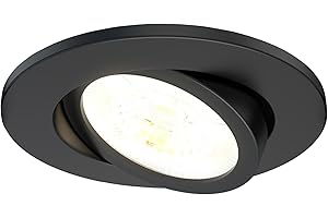 Ledvion - Spot LED Encastrable, Noir, Dimable, 7W, IP65, CCT, COB, Ø90mm, Garantie 5 Ans