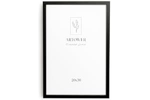 GENERIC Artower ramka na zdjęcia, 20 x 30 cm, czarna, drewno, cienka ramka na plakat, duża rama w stylu vintage, kolaż, ramka na zdjęcia, 20 x 30 cm, drewniana rama, plakat z prawdziwego drewna