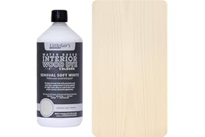 Littlefair's Teinte Bois 1ltr - Teinture Bois Écologique À Base D'Eau et Sûre - Lasure Bois Intérieur à Séchage Rapide - Peinture Lasure pour Bois Nettoyage Facile - Couleur:Blanc doux et sensuel