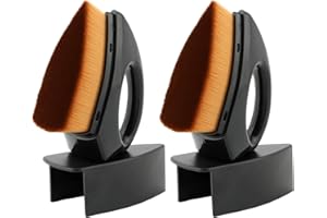 LALUKY Cepillo para detalles de coche, 2 cepillos de pelo suave de alta densidad, cepillo para neumáticos de coche, aplicador con mango con cepillos, caja de almacenamiento, cepillo para el interior del