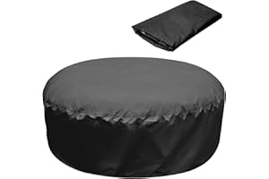 GIONAR Cubierta redonda para bañera de hidromasaje de 215 x 70 cm, cubierta de bañera de hidromasaje para 6 personas, cobertura completa 420D, resistente a los rayos UV, protector de seguridad portátil para
