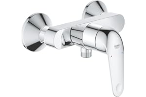 GROHE Swift QuickFix – Exposed Single-Lever Shower Mixer (Wall-Mounted, Metal Lever, 35 mm Ceramic Cartridge, Easy to Fit with GROHE QuickSpanner), Chrome, 24333001