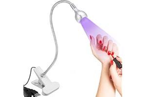 Fanjuanlan Lampe UV Sèche Ongles, 3W Lampe de Polymérisation de Colle Professionnel avec Tête Ajustable, Lampe de Colle UV Ultraviolette pour Convient pour la Manucure Doigts Secs, Argent