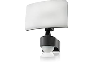 HUBER Reflektor LED z czujnikiem ruchu 360°, 20 W, 1800 lm, bardzo czuły (3 czujniki i soczewki matrycowe), ochrona przed skradaniem i ograniczenie obszaru, montaż ścienny i narożny, IP65, antracyt