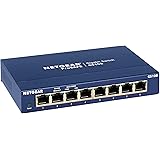 NETGEAR Switch Ethernet 8 porte Unmanaged GS108GE, Switch Gigabit con opzioni di Montaggio desktop o a parete e assistenza li