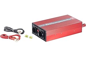 revolt Stromkonverter: 1.000W-Kfz-Spannungswandler auf 2X 230 V, USB, 2.000 W Spitzenlast (Spannungswandler 12V auf 230V, Spannungswandler Auto, Wechselrichter Inverter)