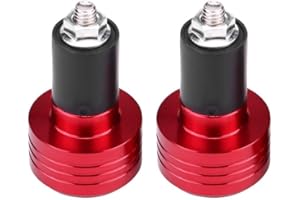 TERISASS Empuñadura de Motocicleta Extremos del Manillar Tapón de Equilibrio de Peso Universal para Todos los manillares de Motocicleta estándar de 7/8 "(22 mm)(Rojo) contrapesos