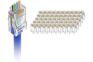 VCE 50 Unidades Conector RJ45 Profesional para Cat6/Cat5E/Cat5 Cable Ethernet, Conector para Dispositivos con Puerto RJ45 Estándar, como PC ADSL Router Switch