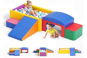 AOYKKII Soft Play Set for Toddlers 1-3, Foam Climbing Blocks for Toddlers - Climbing Toys - Baby Climbing Gym Foam - with Slide Stairs and Tunnel, Toddler Preschooler Play Equipment