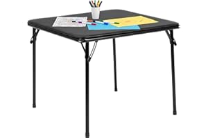 Flash Furniture Mesa Plegable para niños, Vinilo, Negro, 24 Pulgadas de Ancho x 24 Pulgadas de Profundidad x 20.2 Pulgadas de Alto
