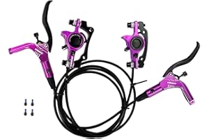 SM SunniMix Ensemble de Freins hydrauliques VTT Kit de Freins à Disque de vélo avec rotors de 160 mm, Frein hydraulique en d'aluminium Gauche 800 mm, Violet L Avant arrière