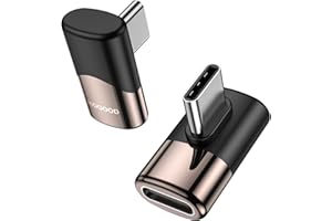 MOGOOD Adaptador USB-C ángulo de 90 Grados (Paquete de 2), USB C Adaptador de ángulo de 90 Grados Tipo C Adaptador de Transferencia de Datos Compatible con MacBook Pro,iPad Pro,Teléfonos,Nintendo