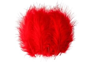 WANRUIDA Lot de 200 Turquie plumes le Grand rouge duveteuses de 10,2 à 15,2 cm pour loisirs créatifs, attrape-rêves, plumes colorées