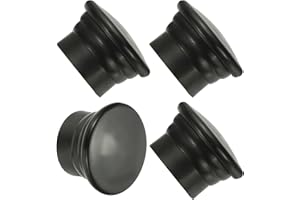 sourcing map Curtain Rod Ends, 4Pcs Plastic Drapery Rail Pole Head Cap Window Curtain Rail Finial Fits Dia. 26-28mm Rods Pole End Plug Cap for Home Office Decorative Curtain, Black