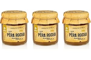 QUINTA DE JUGAIS Mermelada de Pera Rocha - Pack de 3 Frascos de 280g - Experiencia Completa y Nutritiva - Ideal para Postres y Desayunos - Sin Colorantes ni Conservantes - Producto Gourmet de Origen Portugués