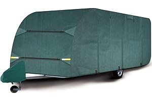 Shield Autocare 14ft-17ft Full Caravan Cover & Hitch Cover | Universal 4 Ply Breathable Heavy Duty Waterproof Protector (14 foot-17 foot small)
