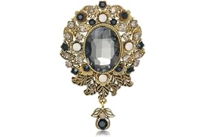 IMINI Broche Vintage En Forme De Goutte En Diamant Pour Femmes Filles Hommes Cristaux Élégants Broches Épingles Écharpes Boutonnières Corsage Pour Vêtements Robes Chapeaux Sacs