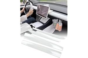 LALAIJDOU Dashboard Cover Wrap & Inner Front Door Trim Panel Cover Compatible with Tesla model 3/y (Pearl white)