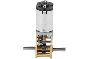 FYEARFLY Doppelwellen Getriebemotor, DC 3V/6V/12V Metall Schneckengetriebe Motor Untersetzungsmotor 3mm D-Förmige Welle, Für Etikettiermaschinen, Vorhänge, Öfen (DC3V 60RPM)