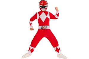 Rubies Official Power Rangers Mighty Morphin Red Ranger Costume, Childrens Fancy Dress