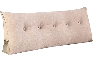 RAKTOV Einfaches dreieckiges Lesekissen, großes Rückenkissen für Bett, Sofa, Tatami, Tagesbett, Keilkissen, Kopfteil, Kissen mit abnehmbarem Bezug, 150 x 50 x 20 cm, Khaki