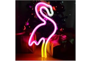 ENUOLI Flamingo Neon Lights Flamingo Neon Signs Applique murale au néon Flamingo Night Light Batterie/USB Powered Pink Flamingo Signs for Bedroom Home Wedding Christmas Birthday Party Holiday Bar