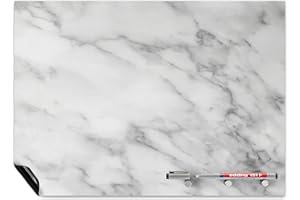 MAGSTICK Ferrofoil en aspect marbré I DIN A3 I Tableau mémo inscriptible, effaçable, autocollant I Tableau magnétique pour la cuisine et le bureau I mag_130