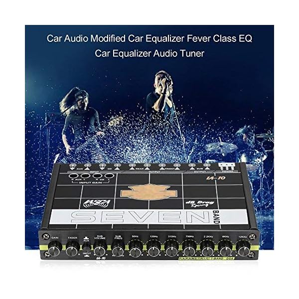 KKmoon Car Audio Modified Car Equalizer Fieber Klasse EQ Auto 7 Equalizer Auto Audio Tuner – Bild 3