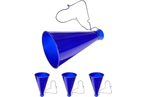 GRIRIW 4 Pezzi Megafono in Plastica Colorato per Feste e Partite di Calcio Giocattolo Tromba da Festa per Accessorio Rumoroso per Eventi Sportivi e Celebrazioni