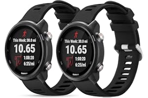 Shecret 2 Pezzi 20mm Cinturini per Garmin Vivoactive 3/3 Music/Venu/Venu 2 Plus/Sq/Forerunner 245/645/55, Braccialetto Morbido di Ricambio in Silicone per Garmin Vivomove HR/Instinct 2S