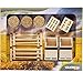 Produktbild Spielzeug-Bauernhof Zubehör Set 17 teilig, Kisten, Paletten etc. - Heu Zaun Kisten Paletten Holz