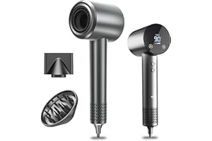 ‎BAMCOO Föhn Fön Haartrockner mit diffusor Ionen Föhn Hair Dryer 1500W HD Display Temperatur Touchscreen haarföhn ionen haartrockner 4 Temperaturstufen & 3 Geschwindigkeitsstufen