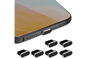 Cobee Aluminiumlegierung Typ C Staubschutzstecker-Set, 6 Stück, USB-C, Anti-Staub-Abdeckkappen, Ladeanschluss-Abdeckung, Typ-C, Metall-Staubschutz-Stopper für Smartphone, Laptop