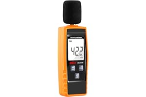 XRCLIF Decibel Meter Digital Sound Level Meter 30~130 dB, Hand-held Sound Noise Meter with Backlight Alarm, Digital Noise Meter Decibel Monitoring Tester, MAX/MIN, Data Hold