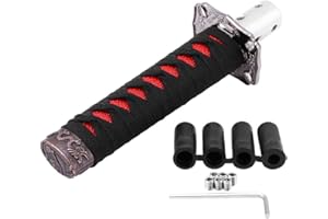 ARAMOX Universal Gear Shift Knob, Japanese Sword Car Gear Shift Lever Knob Shifter with 4 Adapters