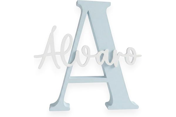 MPZONLINE Letra con nombre personalizada decorativa, mesas dulces, comuniones, decoración habitación, letrero identificación.