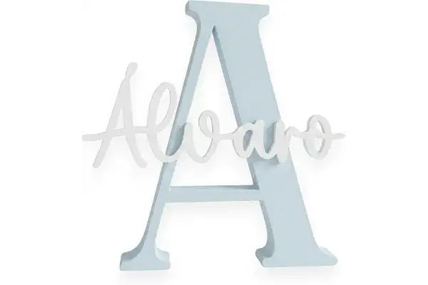 MPZONLINE Letra con nombre personalizada decorativa, mesas dulces, comuniones, decoración habitación, letrero identificación.