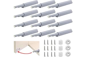 YAOSHENGUP Drucktüröffner Push to Open Türöffner, 12 Stück Schrank Türöffner Tip On Kunststoff Druckschnapper Magnet Drucktüröffner Schrank Push to Open Türöffner Schranktür Dämpfer für Türen Beschlag Möbel