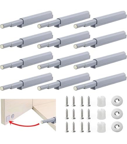RODISHOMM 10x Push-to-Open Türöffner - Magnetschnapper Für Möbel Silber