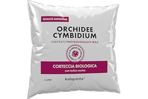 Kalapanta Terriccio per Orchidee Cymbidium 2L Pronto all'Uso - Mix Corteccia Bark naturale e Torba neutra Professionale Bio, 100% Naturale - Consentito in Agricoltura Biologica
