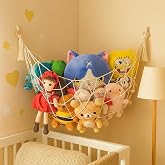 ecofynd Stuffed Animal Toy Hammock, Hanging Cotton Organizer Storage for Soft Toys, Boho Large Corner Plush Toys, Jumbo Capac