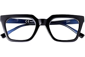 SKYWAY Blue Light Glasses for Women, Oversized Blue Light Blocking Computer Gaming Glasses, Stylish Square Cat Eye Frame, Protects Against Eye Strain and UV Glare