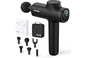 Mebak 5 Pistolet do masażu Massage Gun Masażer mięśni Elektryczny masażer do rąk Powięź Głęboka tkanka do szyi Powrót Stopy ciała Cichy silnik bezszczotkowy 6 głowic 5 prędkości Pistolet powięzi