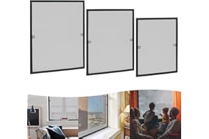 VA-Cerulean Fliegengitter Fenster Insektenschutz Fenstergitter Mückennetz Fenster Fliegenschutz Fenster Fliegenschutzgitter Moskitonetz mit Alurahmen Ohne Bohren und Schrauben 120x140cm Anthrazit