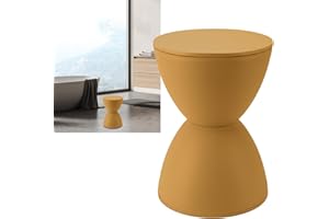 RIUULITY Hourglass Shaped Stool Plastic, Modern Simple Nordic Style Household Round Stool for Bathroom Fitting Room Nordic Style Round Stool for Bathroom (Yellow)