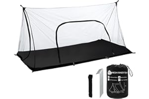 Benvo Trekking Pole Tent Netting Tent Breeze Mesh Inner Tent with Good Ventilation Ultra Light Trekker Backpacking Tent for 2 Person Summer Tent with Waterproof Oxford Floor(210cmx120cmx110cm)