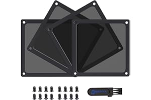 BRIEFCEC Dust Filter 140mm for Computer Cooler Fan/PSU/Routers NYLON 80 Mesh, Magnetic Frame PC Fan Dust Mesh PC Cooler Filter Dustproof Computer Fan Grills (NYLON, 4Pack, Black)