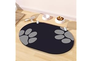 METEOROCK Absorbant Tapis Gamelle Chien, Tapis Gamelle de Chien avec Conception Antidérapante, 60x40,5CM Empêcher l'eau ou la Nourriture de se Renverser, Idéal pour Le Salon et Le Jardin