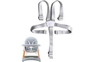 BIBITI 5 Punkt Gurt für Stokke Tripp Trapp Hauck Hochstuhl,Sicherheitsgurt Baby Geschirr Kinderwagen Zubehör,Stuhl Kinderschutzgurt Bands Child Safety Harness Kinder Bollerwagen Cares Ersatzteile (Weiß)