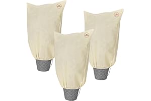 Gardebruk Housse de Protection pour Plantes Lot de 3 100x80cm 70g/m² Fermeture éclair Voile d'hivernage bâche de Protection Beige